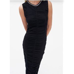 Zara CHAIN TRIM DRAPED DRESS S